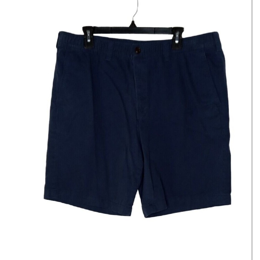 Eddie Bauer Shorts Mens 38 Blue Chino Pleated Outdoor Casual Cotton Pockets
